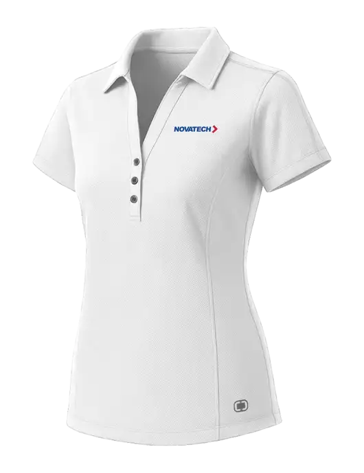 OGIO Womens White ONYX Polo w/Novatech Logo
