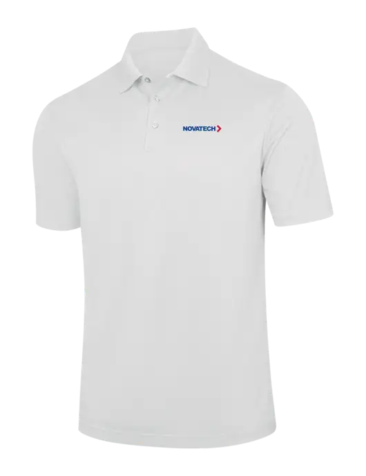 White Performance Fine Jacquard Polo w/Novatech Logo