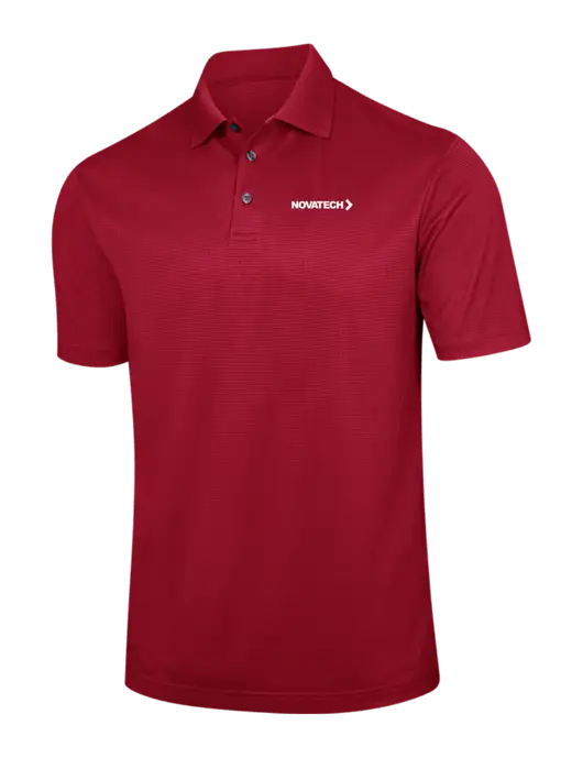 Red Performance Fine Jacquard Polo w/Novatech Logo