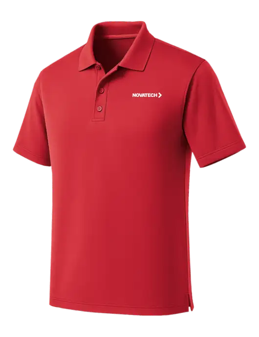 Red Dry Zone UV Micro Mesh Polo w/Novatech Logo