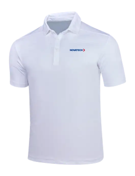 White Posi-UV Pro Polo w/Novatech Logo