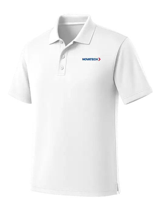 White Dry Zone UV Micro Mesh Polo w/Novatech Logo
