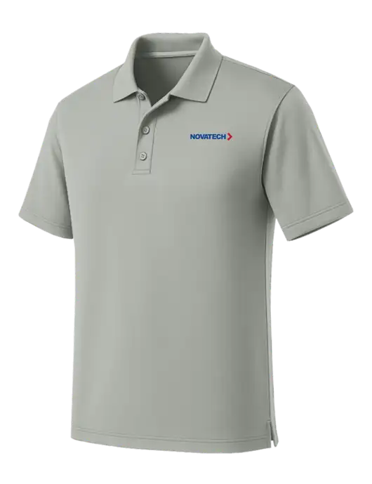 Light Grey Dry Zone UV Micro Mesh Polo w/Novatech Logo