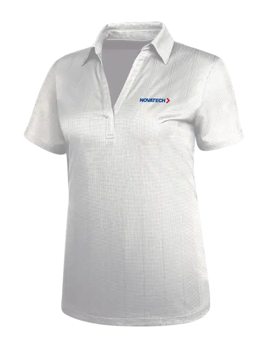 White Womens Performance Fine Jacquard Polo w/Novatech Logo