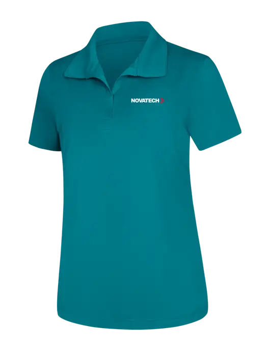 Womens Dark Sapphire Micropique Sport-Wick Polo w/Novatech Logo