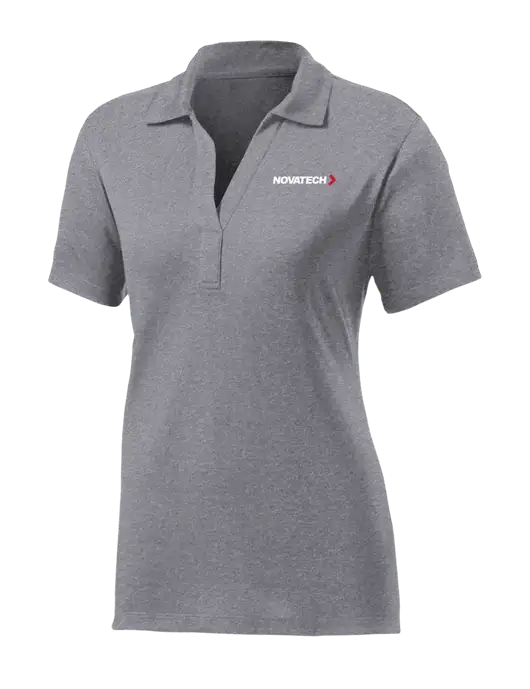 Womens Medium Grey Heather Contender Polo w/Novatech Logo