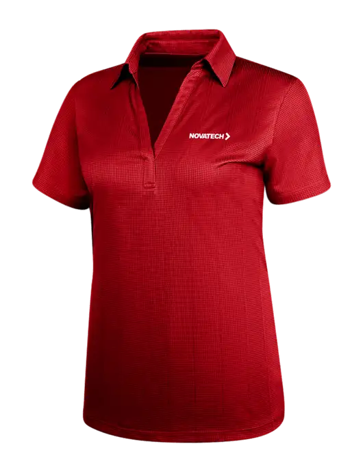 Red Womens Performance Fine Jacquard Polo w/Novatech Logo