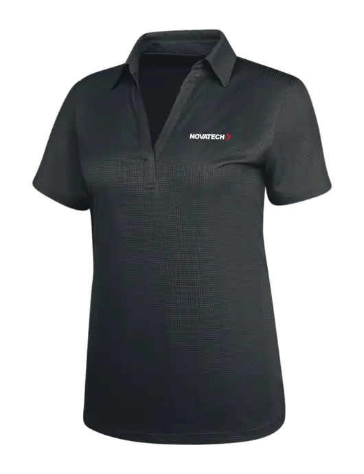Dark Grey Womens Performance Fine Jacquard Polo w/Novatech Logo