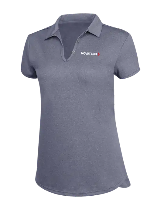 True Navy Womens Trace Heather Polo w/Novatech Logo