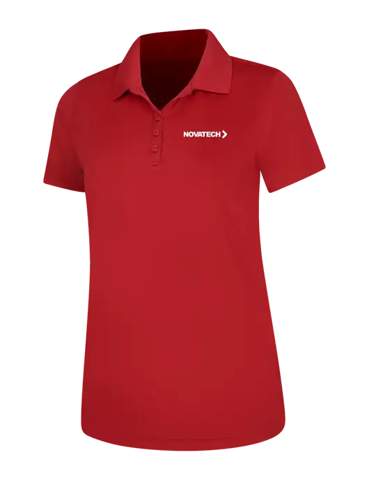 Red Womens Dry Zone UV Mesh Polo w/Novatech Logo