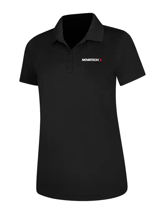 Black Womens Dry Zone UV Mesh Polo w/Novatech Logo