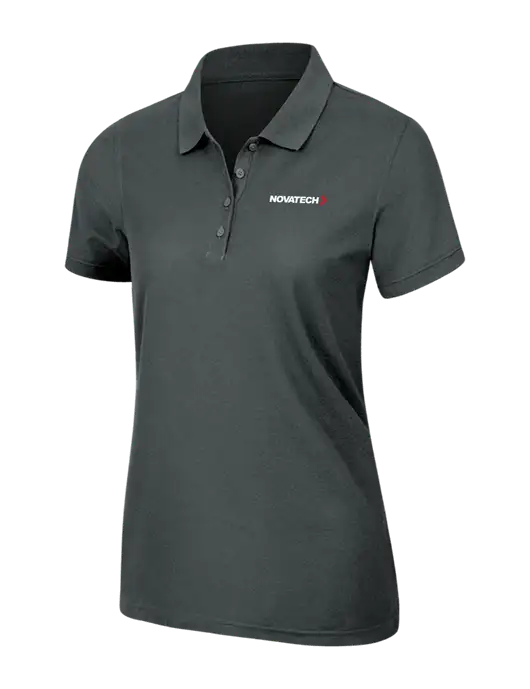 Dark Grey Womens Core Classic Pique Polo w/Novatech Logo