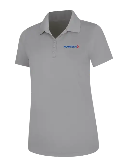 Light Grey Womens Dry Zone UV Mesh Polo w/Novatech Logo
