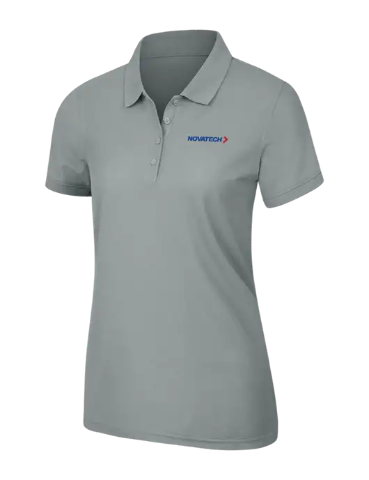 Light Grey Womens Core Classic Pique Polo w/Novatech Logo