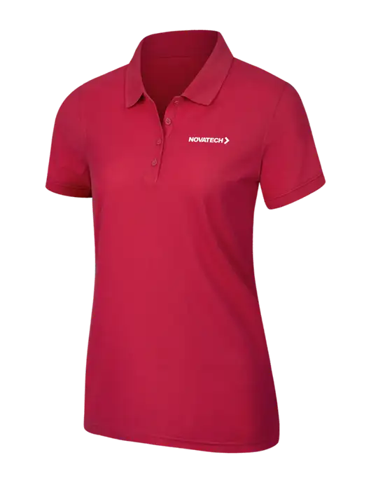 Red Womens Core Classic Pique Polo w/Novatech Logo