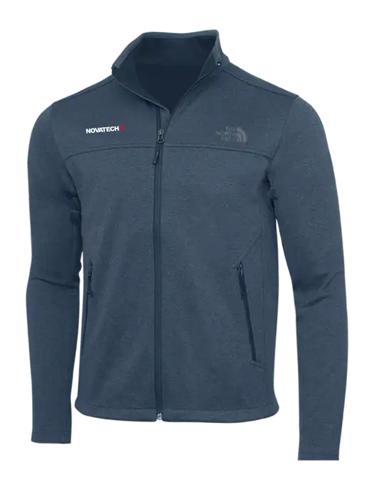 North Face Light Navy Heather Ridgewall Soft Shell Jacket w/Novatech Logo