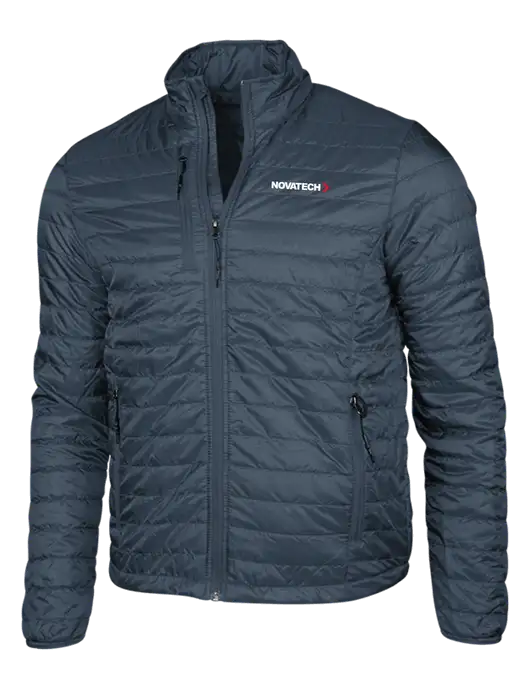 Navy Puffy Packable Jacket w/Novatech Logo