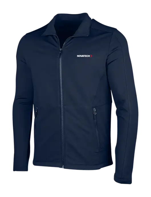 Navy Grid Fleece Jacket w/Novatech Logo