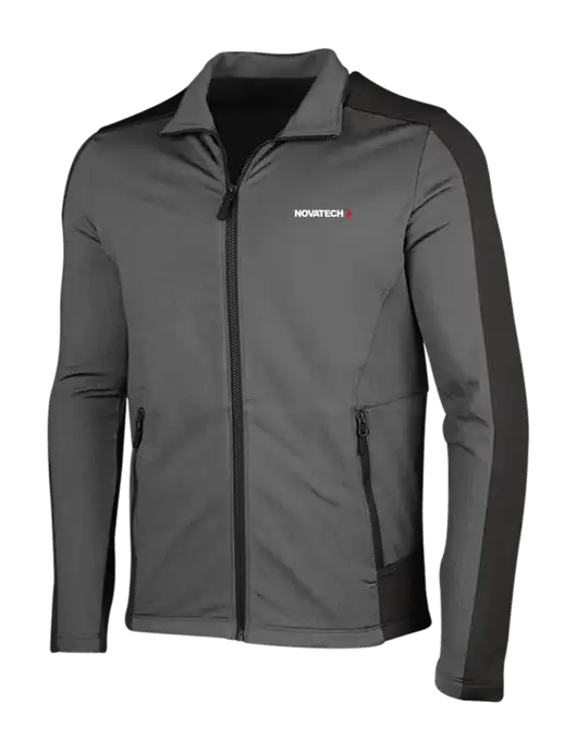 Medium Grey Heather Grid Fleece Jacket w/Novatech Logo