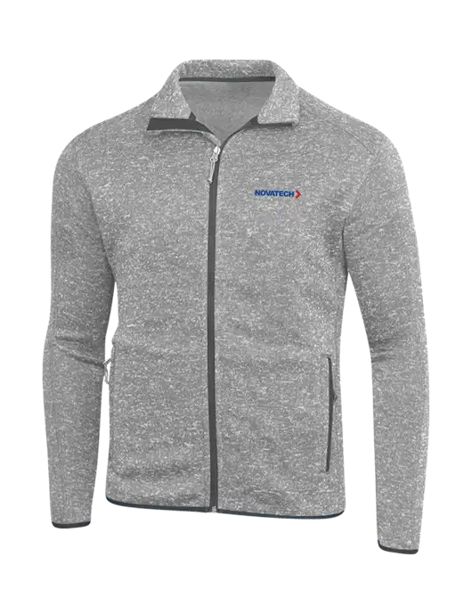Grey Heather Sweater Fleece Jacket w/Novatech Logo