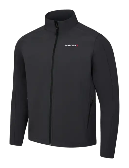 Black Charcoal Heather Core Soft Shell Jacket w/Novatech Logo