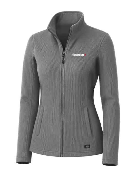 OGIO Medium Grey Womens Grit Fleece Jacket w/Novatech Logo
