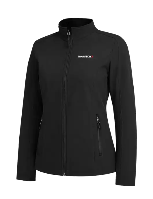 Black Womens Core Soft Shell Jacket w/Novatech Logo