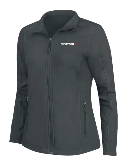 Charcoal Grey Womens Core Soft Shell Jacket w/Novatech Logo