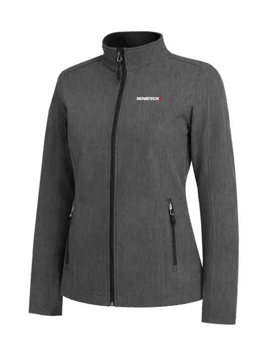 Medium Grey Heather Womens Core Soft Shell Jacket w/Novatech Logo