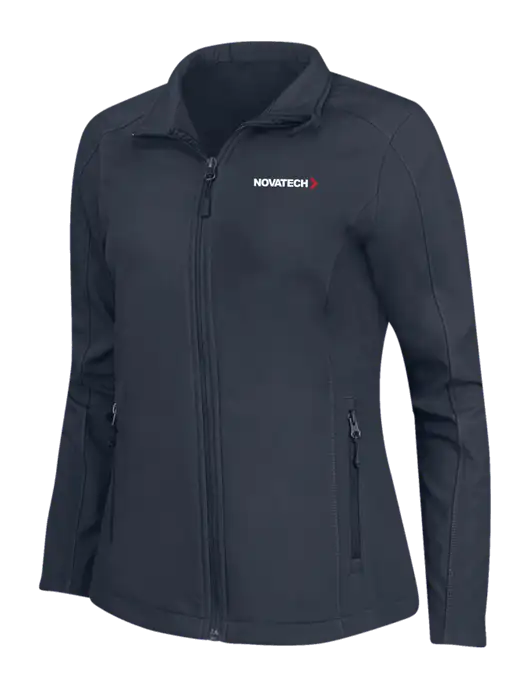 Navy Womens Core Soft Shell Jacket w/Novatech Logo