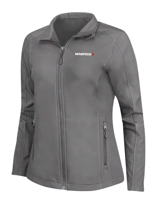 Medium Grey Womens Core Soft Shell Jacket w/Novatech Logo