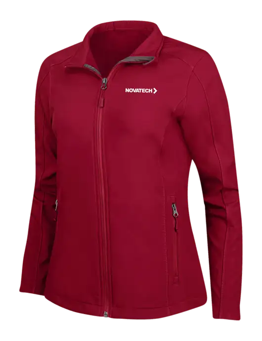 Red Womens Core Soft Shell Jacket w/Novatech Logo