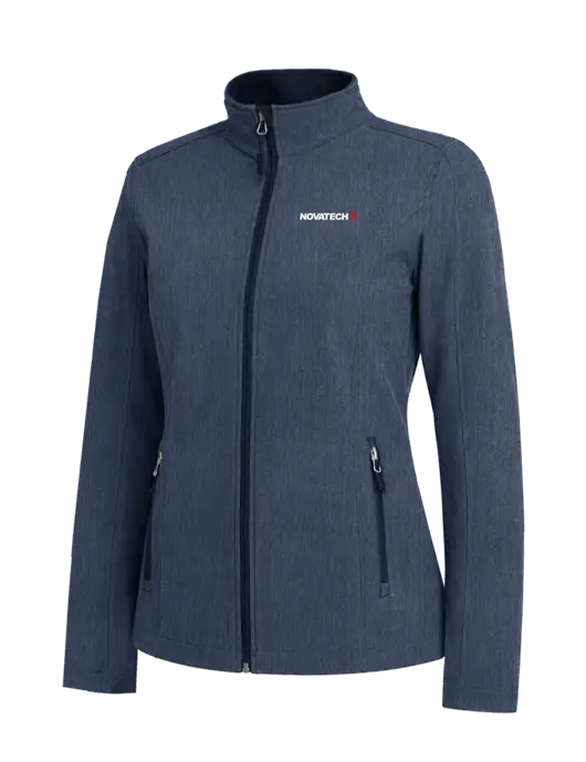 Navy Heather Womens Core Soft Shell Jacket w/Novatech Logo