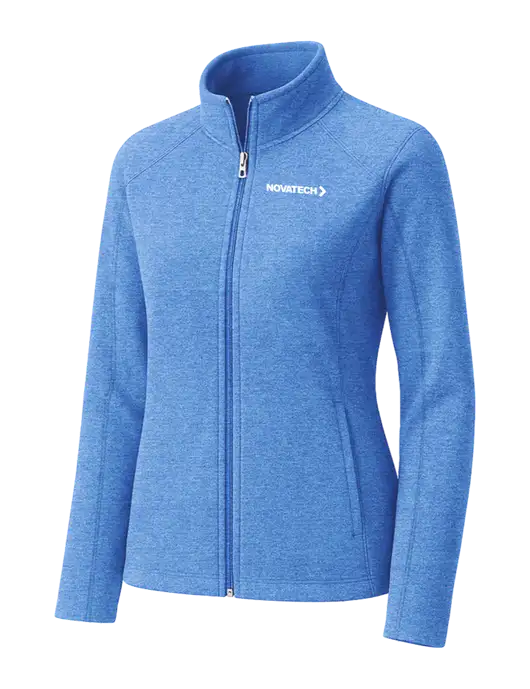Light Royal Heather Womens Microfleece Full-Zip Jacket w/Novatech Logo