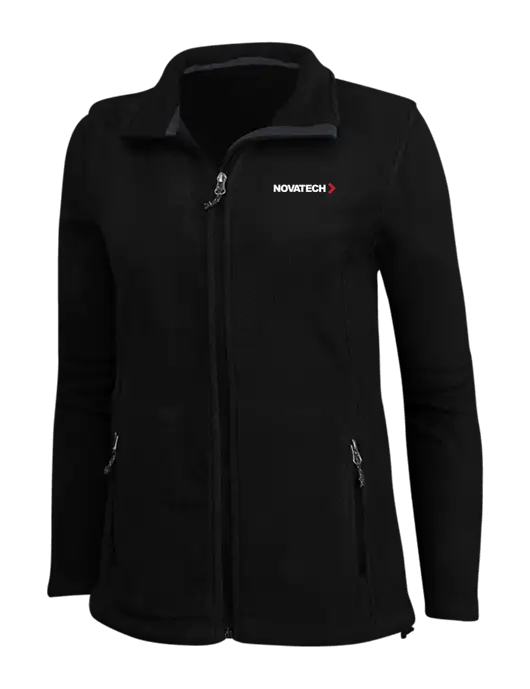 Womens Black Fleece Jacket w/Novatech Logo