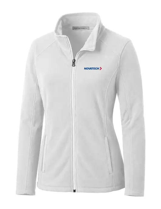 White Womens Microfleece Jacket w/Novatech Logo