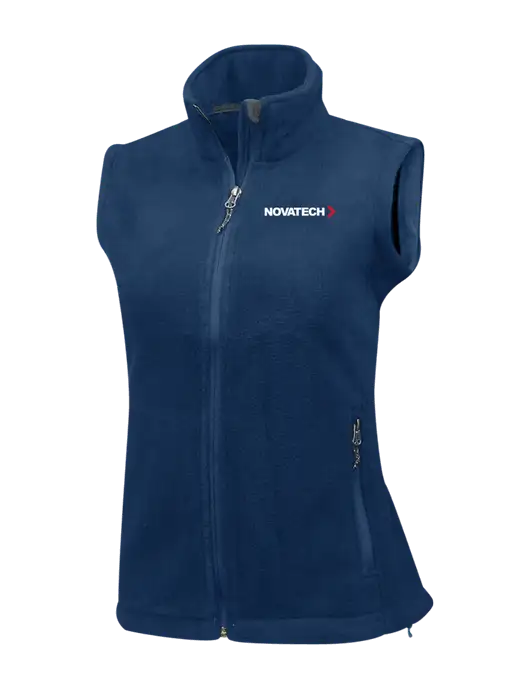 Navy Womens Fleece Vest w/Novatech Logo