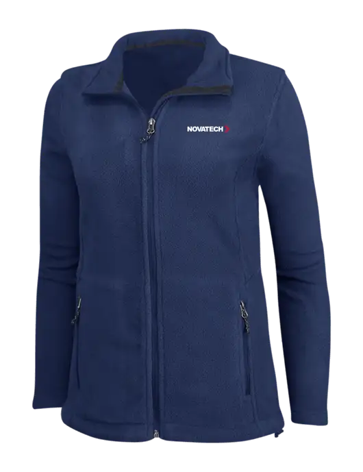 Womens Navy Fleece Jacket w/Novatech Logo