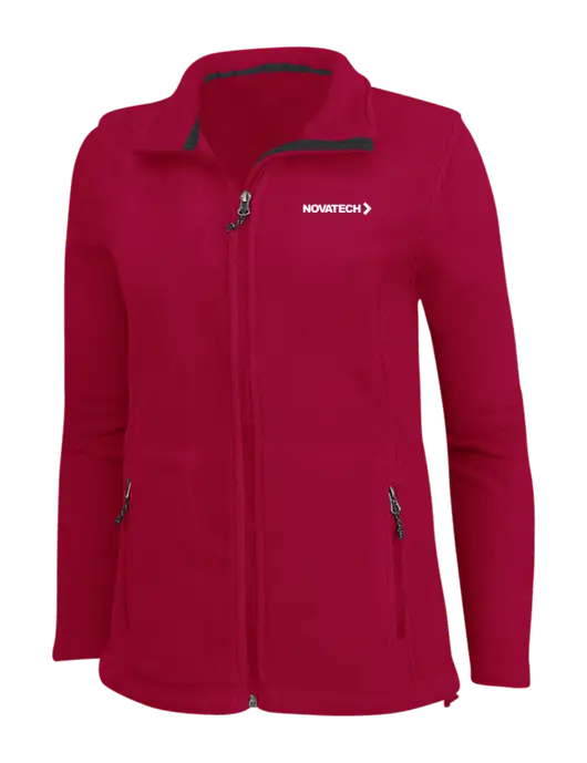 Womens Red Fleece Jacket w/Novatech Logo