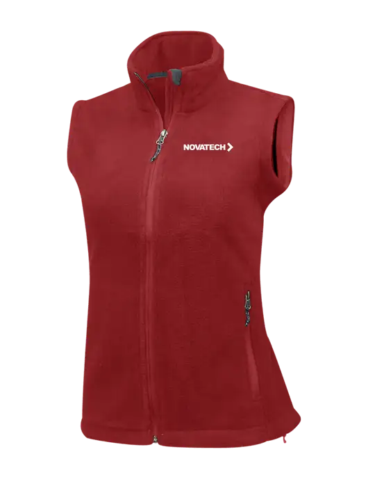Red Womens Fleece Vest w/Novatech Logo