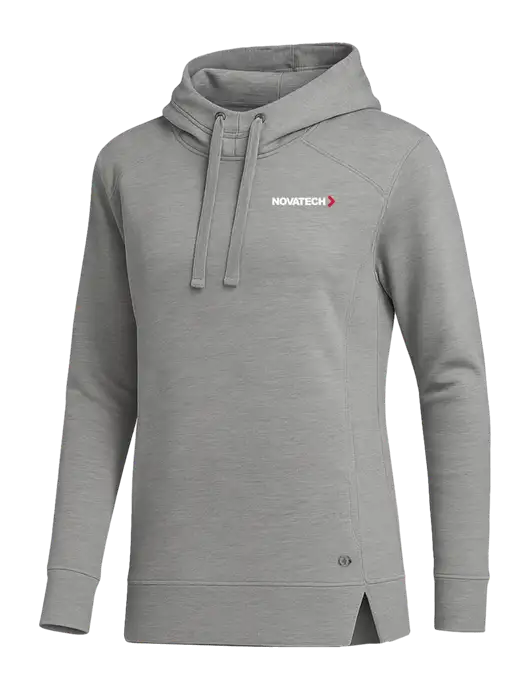 OGIO Heather Grey Womens Luuma Pullover Fleece Hoodie w/Novatech Logo