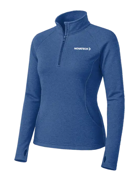 Royal Heather Womens Sport Wick Stretch 1/4 Zip Pullover w/Novatech Logo