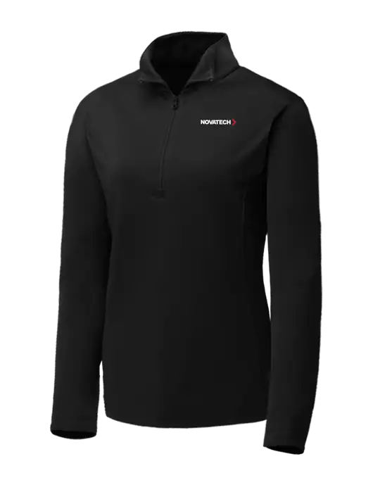 Black Womens Posicharge Competitor ¼ Zip Pullover w/Novatech Logo