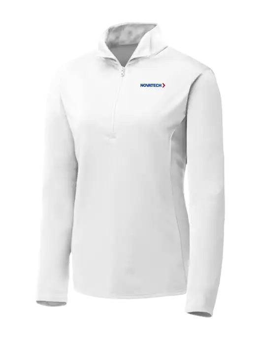 White Womens Posicharge Competitor ¼ Zip Pullover w/Novatech Logo