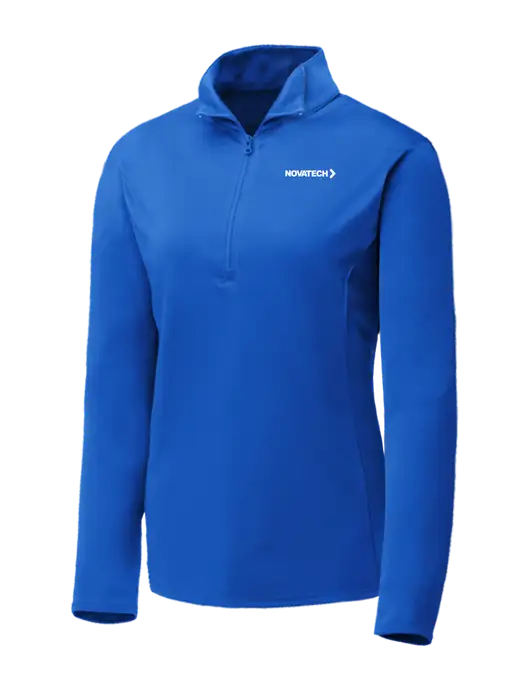 Dark Royal Womens Posicharge Competitor ¼ Zip Pullover w/Novatech Logo