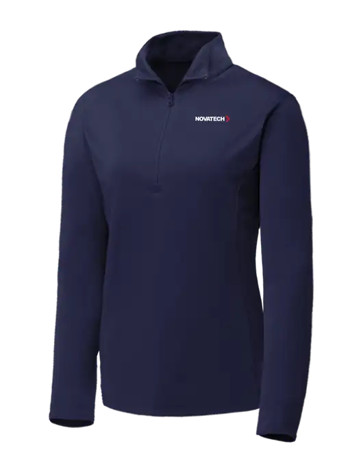 Navy Womens Posicharge Competitor ¼ Zip Pullover w/Novatech Logo