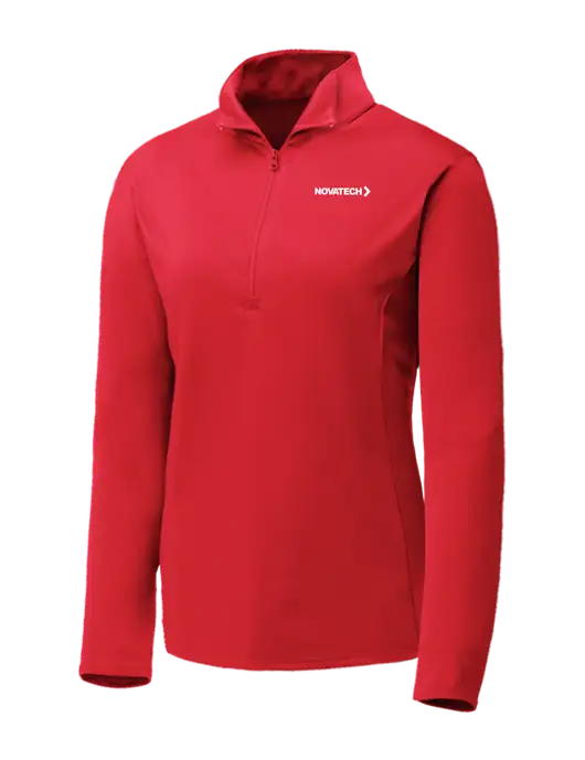 Red Womens Posicharge Competitor ¼ Zip Pullover w/Novatech Logo