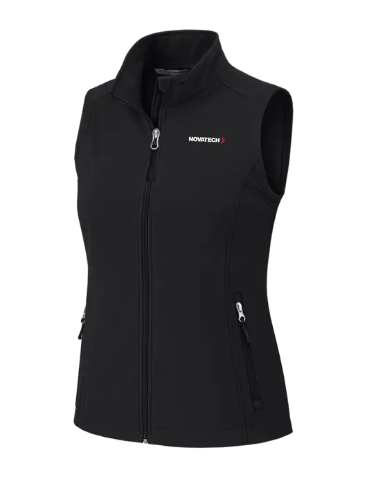 Black Womens Core Soft Shell Vest w/Novatech Logo