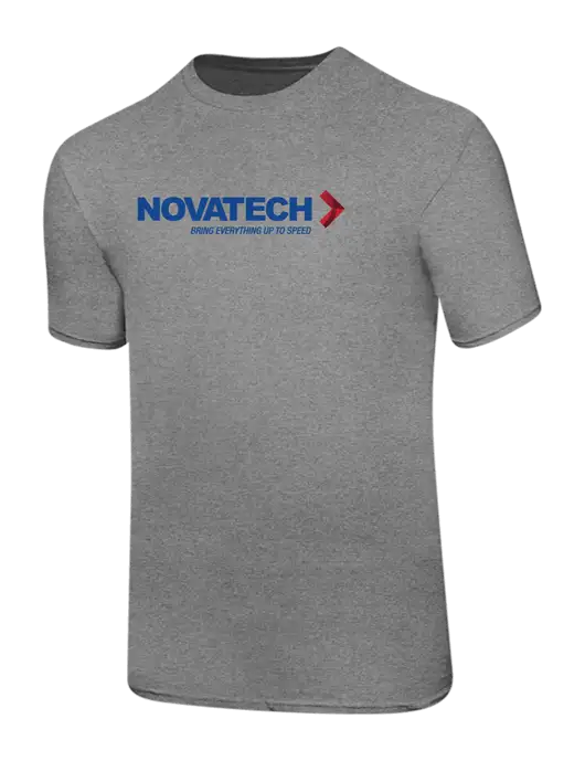 Ring Spun Light Heather Grey 4.5 oz T-Shirt w/Novatech Logo