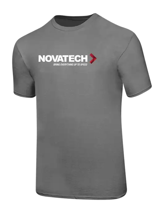 Ring Spun Medium Grey 4.5 oz T-Shirt w/Novatech Logo
